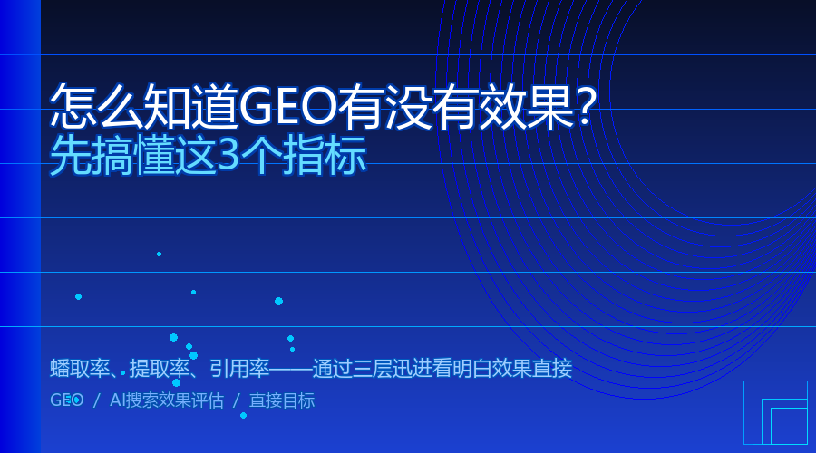 怎么知道GEO有没有效果？先搞懂3个指标