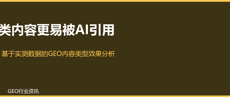 哪类内容更容易被AI引用？基于实测数据的GEO内容类型效果分析