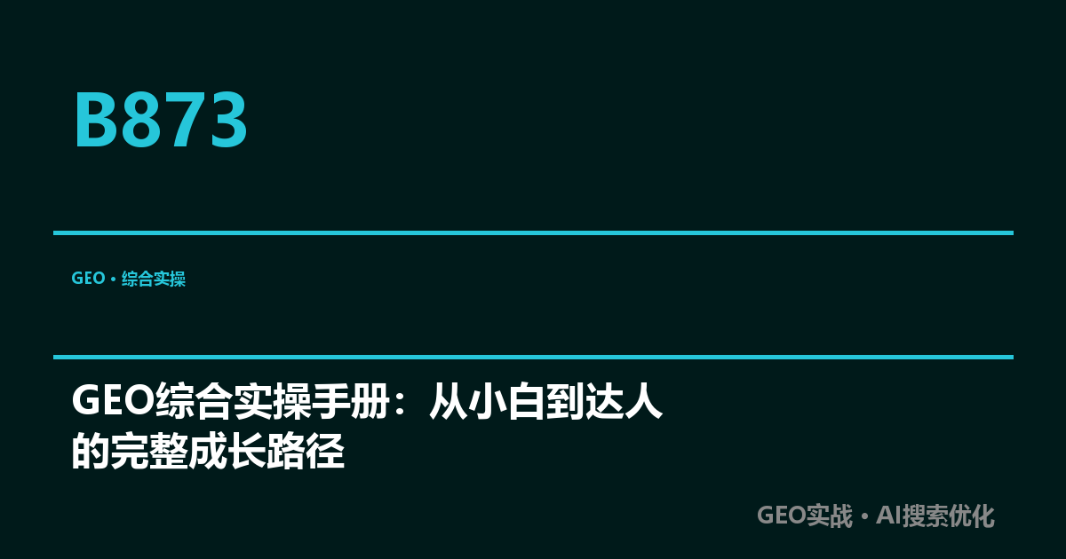 GEO综合实操手册：从小白到达人的完整成长路径