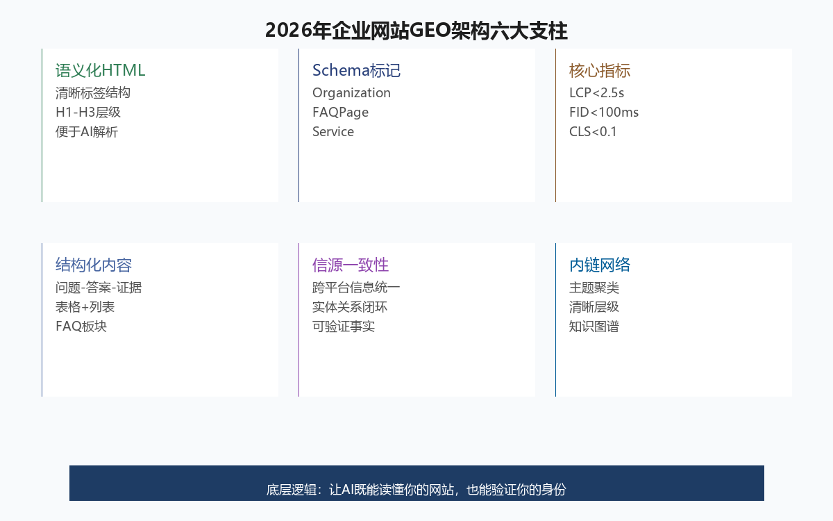 企业网站GEO架构六大支柱