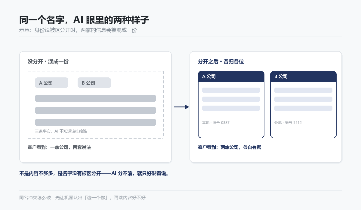 同名冲突未区分与区分之后的对照示意